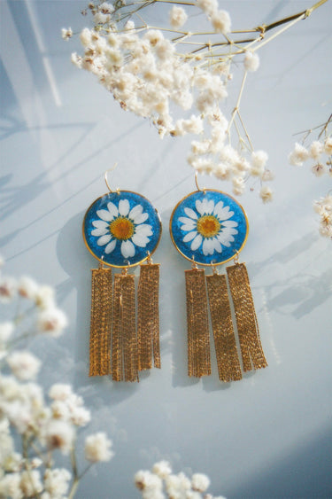 Harlow Daisy Tassel Earrings